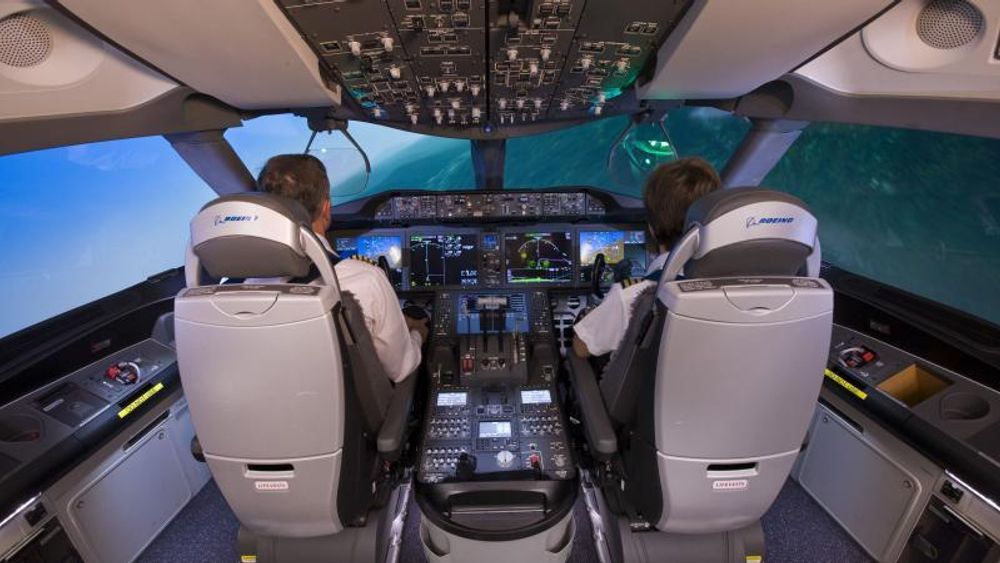Den amerikanske luftfartsmyndigheten har godkjent at Boeing 737-piloter uten etterutdanning i simulator kan fly Boeing 737 Max. Her er en simulator for trening av Boeing 787-piloter. 