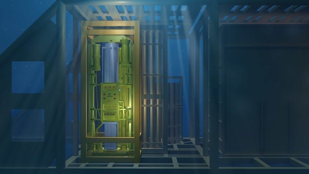 Slik ser det komplette pumpesystemet med Hydromag-teknologien ut. Pumpesystemet kombinerer unike magnetiske koblinger, innebygget hastighetsregulering og standardisert motor, for å nærmest fjerne behovet for infrastruktur topside. Dette skal igjen kombineres med Aker Solutions-teknologi i det nye selskapet Fastsubsea.