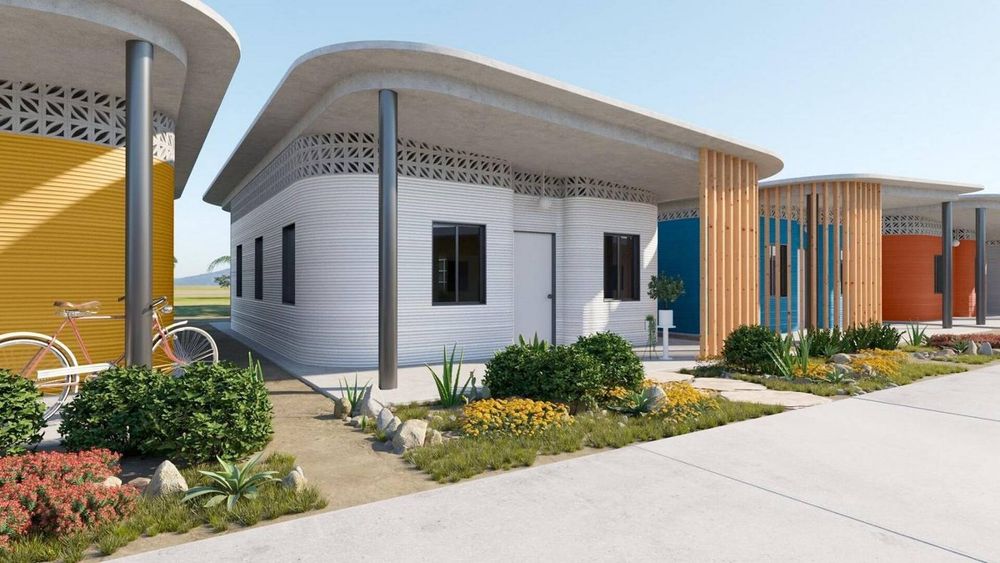 Et designbyrå fra San Fransisco skal sette opp 50 slike 3D-printede hus på bare ett døgn.