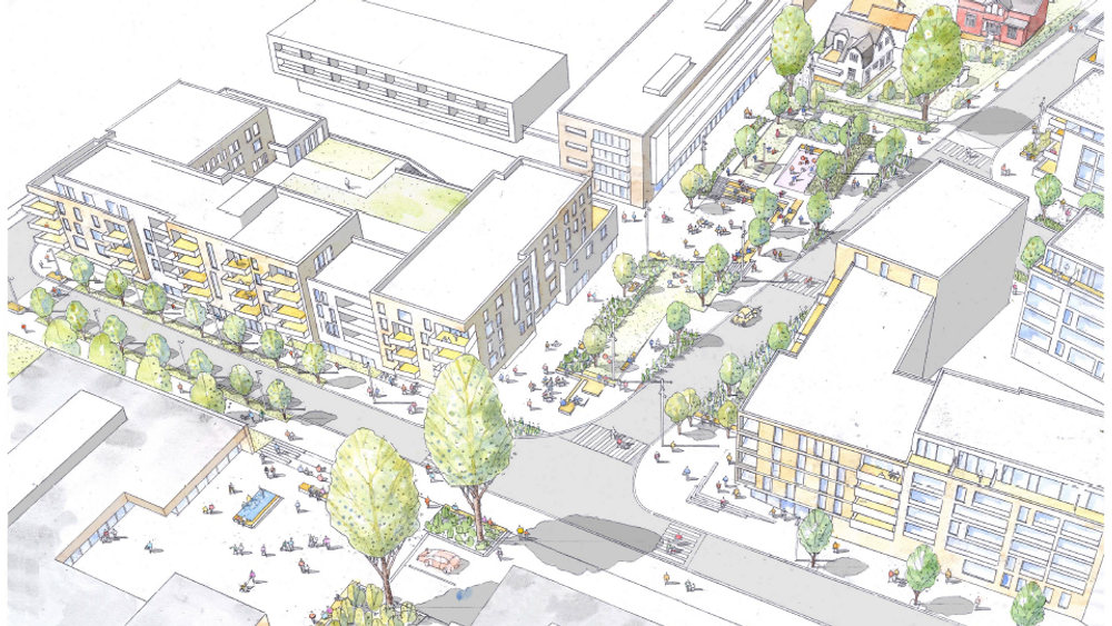 Bekkestua nord med Nytorget, slik det er tenkt å se ut.