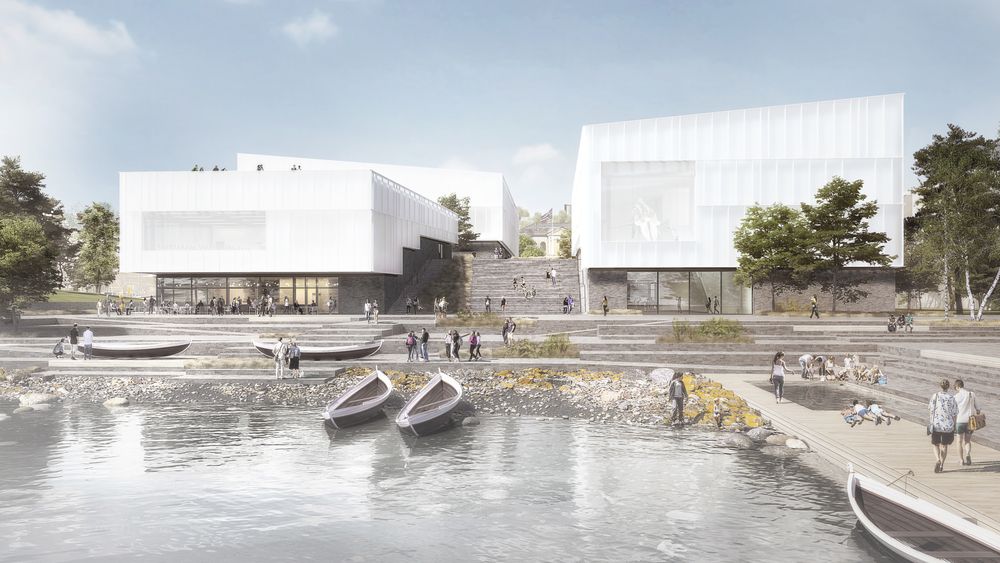 Slik er skissen fra Henning Larsen Architects til nytt arktisk museum i Tromsø.