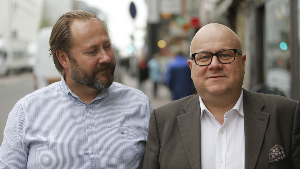 Thomas Sandaker (til venstre) er glad for å hilse Morten Evjen velkommen til Happybytes. Sammen håper de å gjøre suksess i både privat- og bedriftsmarkedet.