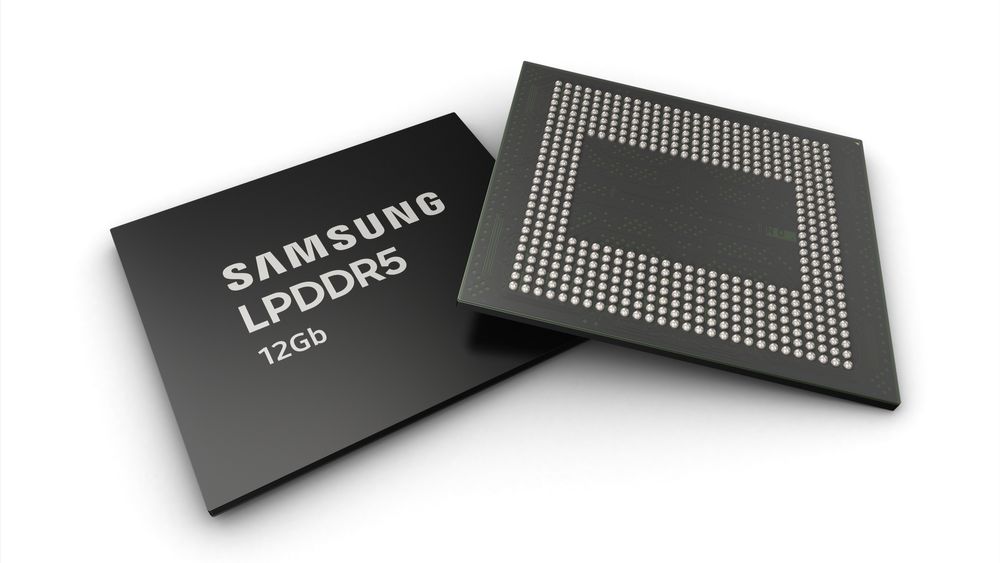 Fallende pris på minnebrikker er hovedårsaken til det kraftige fallet i Samsungs overskudd. Bildet viser de nye 12 Gb LPDDR5-minnebrikkene Samsung nylig har begynt å masseprodusere.