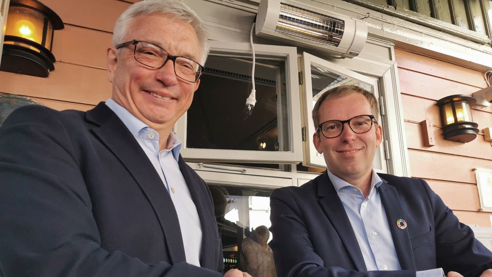 Karl Eirik Schjøtt-Pedersen og Håkon Haugli i henholdsvis Norsk olje og gass og Innovasjon Norge.