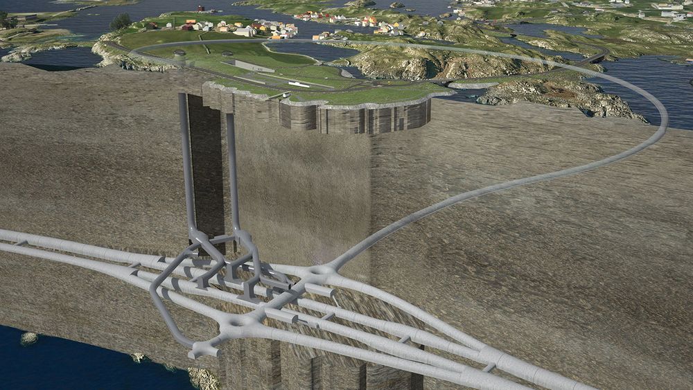 Kvitsøykrysset med tunnelene opp til Kvitsøy og ventilasjonssystemet.