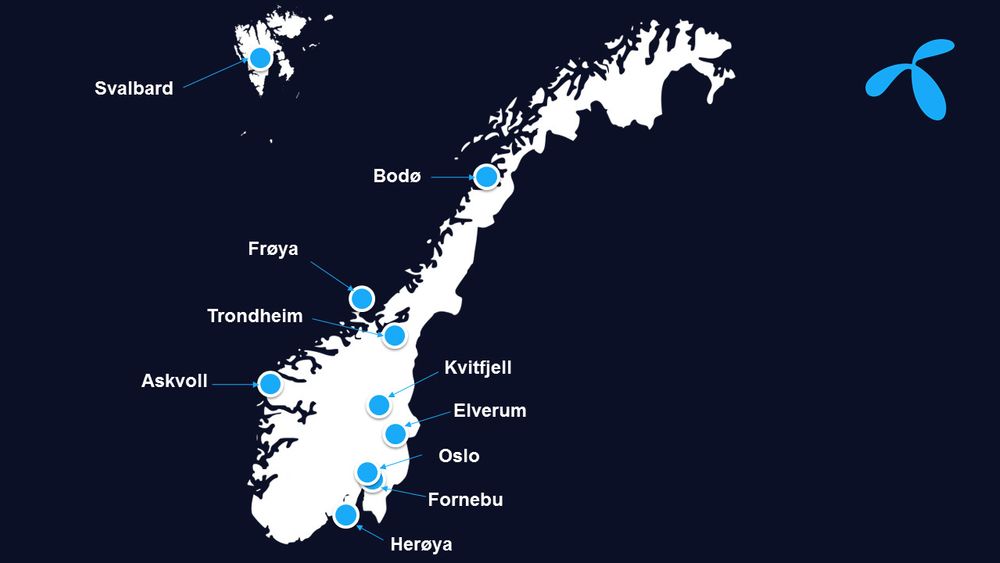5G-piloter fra Telenor i 2019. På svært mange av stedene vil Telenor teste hvordan 4G fra Huawei og 5G fra Ericsson vil spille sammen. Dette er viktig erfaring å ha med seg før valget av 5G-leverandør seinere i høst.