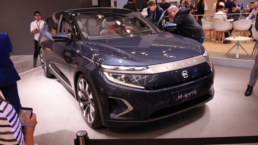 Fremvisning av Byton M-Byte under IAA-messen i Frankfurt tidligere i 2019. 