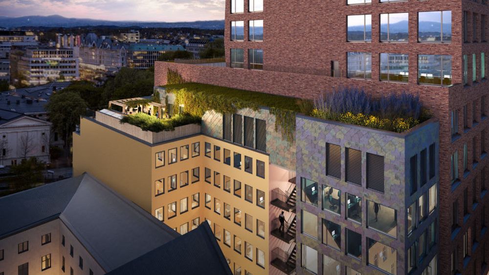 Ombruksbygget er et tilbygg til et annet Entra-prosjekt i Tullinkvartalet i Oslo.