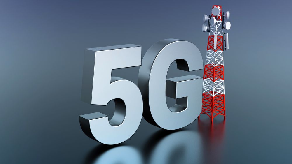 5G internet broadband infrastructure network concept. 3D Render.