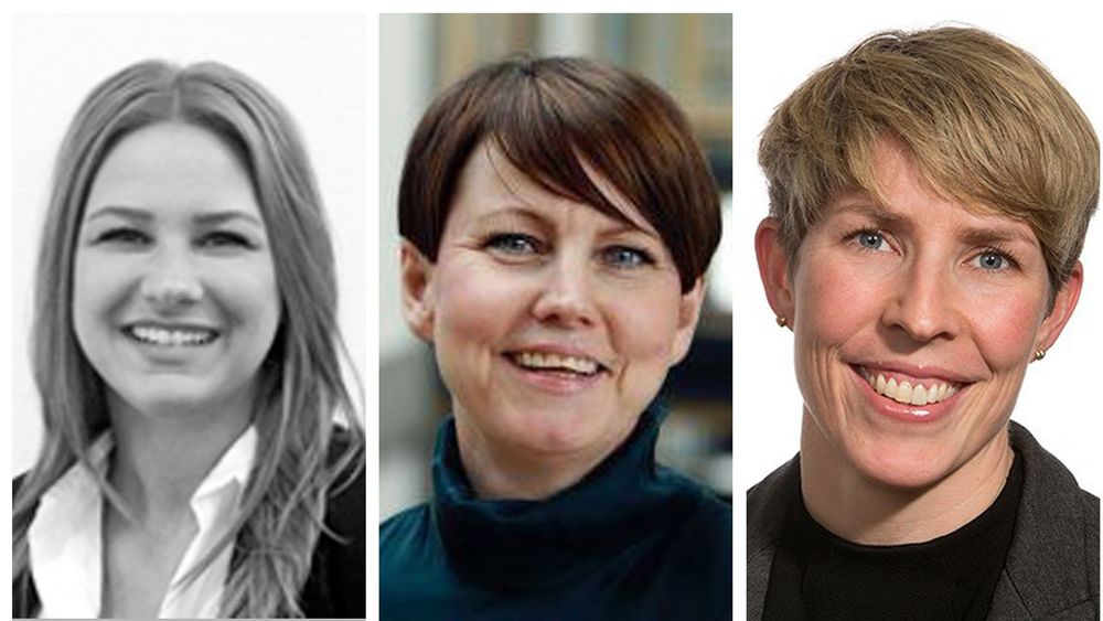 Malin Eriksen (t.v.), Anne Gro Kjørstad og Nora Gullbekkhei forteller om hva de ønsker å få ut av et jobbintervju.