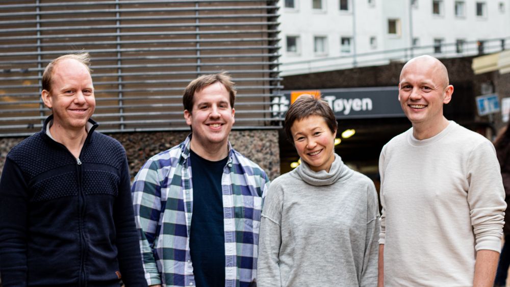 F.v.: Utviklere Tor Arvid Lund og Kevin Simons, designer June Trondsen og daglig leder i Kitemaker Sigurd Seteklev.