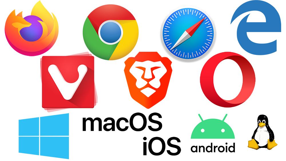 Digi.no besøkes med et stort mangfold av nettlesere, operativsystemer og enheter. Logoene på bildet representerer bare noen av disse.