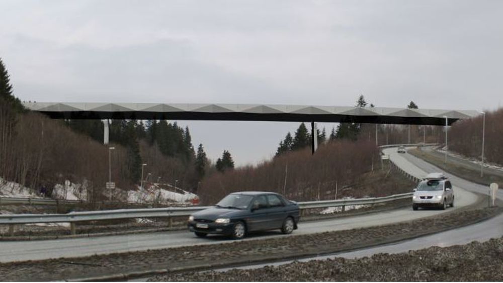 Slik ser arkitektene i Selberg Arkitekter for seg at den nye gang- og sykkelbrua vil bli seende ut.