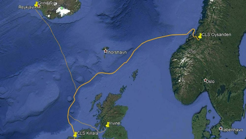 Slik ser ruta til sjøkabelen Celtic Norse ut. Til sommeren tar selskapet beslutning om de vil sette igang byggingen av kabelen, som vil koste rundt 650 millioner kroner. 