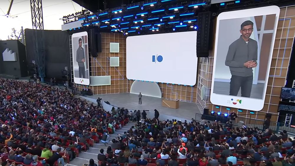 Google-sjef Sundar Pichai innledet hovedtalen under Google I/O 2019. Det blir ikke noe av i år.