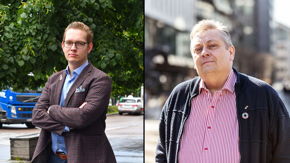 Studentleder Ole Marius Svendsen og president Trond Markussen i Nito.