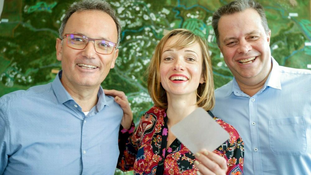 Jean-Henri Suso (t.v.), Jevgenija Purane og Ralf Schmidt fra Biovotec bruker Sophia Antipolis som springbrett for å kapre det europeiske markedet.