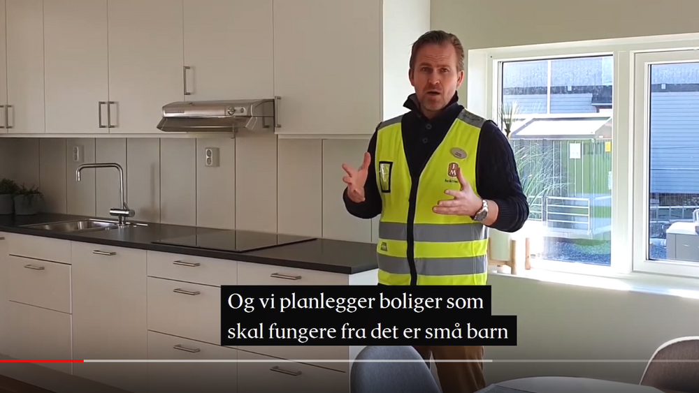 Fra videovisning av rekkehus som skal bygges på Myrvoll i Oppegård.