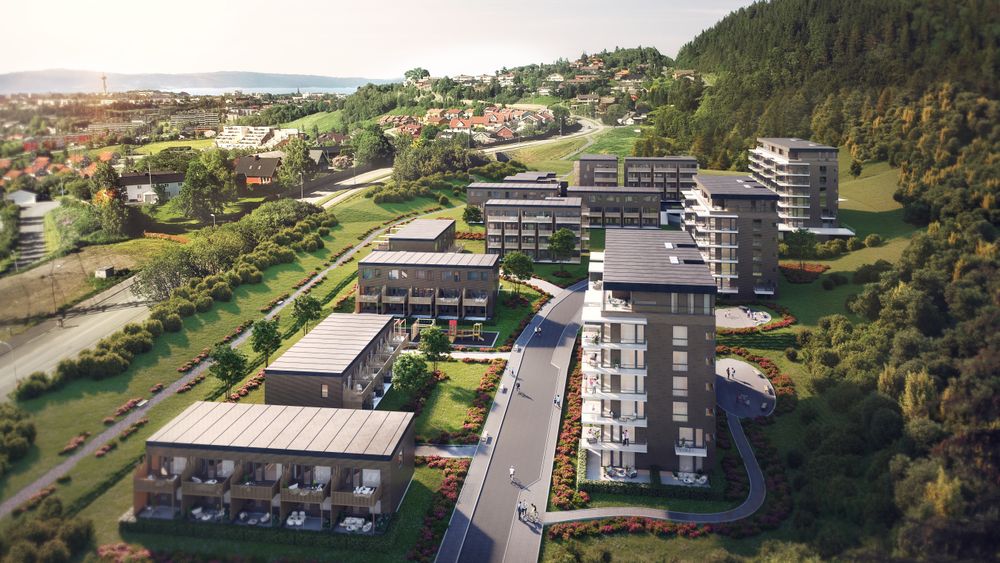 Slik blir Øvre Steinaunet når det står ferdig. Det som skulle bli et ordinært boligprosjekt kan bli stående som prosjektet som snudde opp/ned på gamle oppfatninger om hvilken betongkvalitet som må brukes.