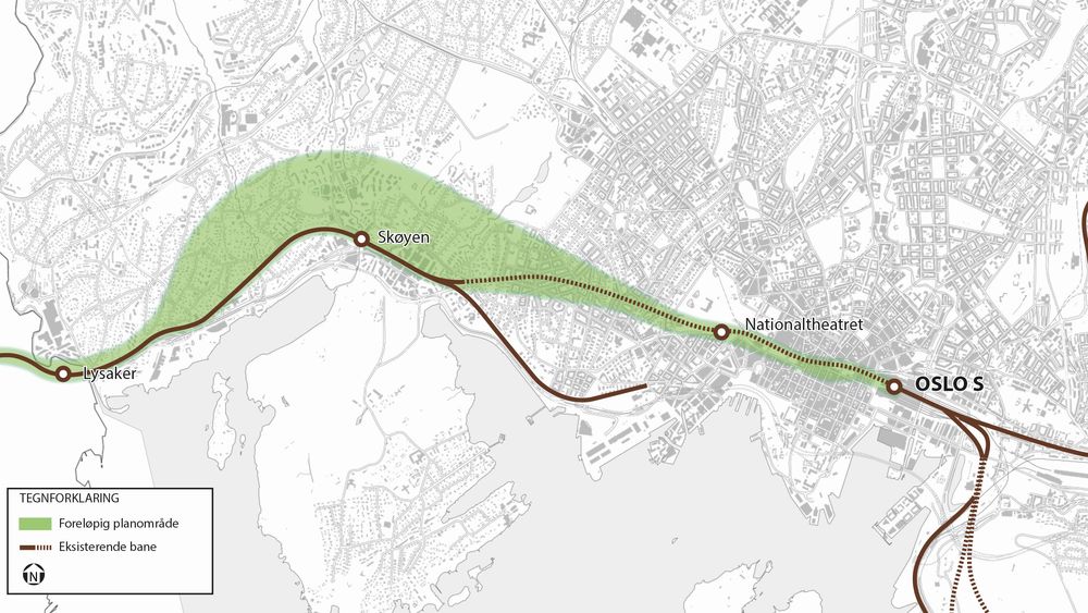 På grunn av de faste stasjonene og all eksisterende infrastruktur er det begrenset med muligheter for hvor den nye togtunnelen kan gå.