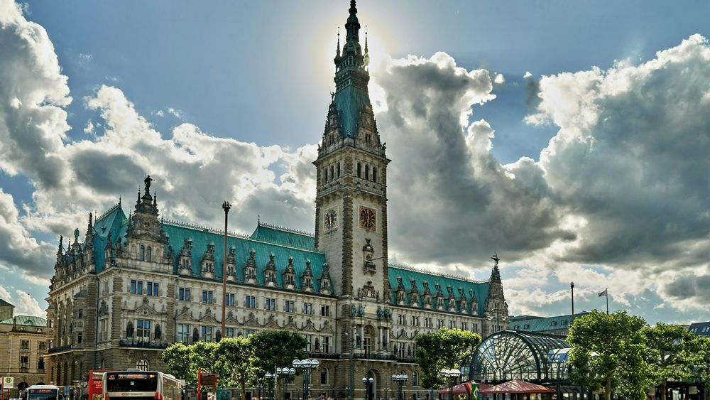 Rådhuset i Hamburg, Tyskland.