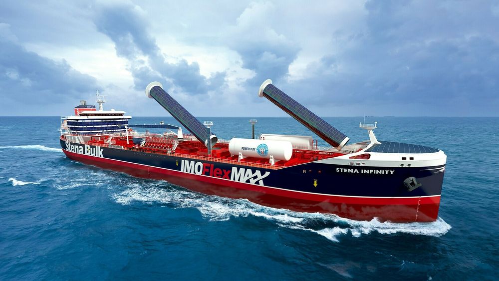 Ny generasjon kjemikalietankskip for Stena Bulk. LNG-motorer, Flettner-rotorer og solcellepanel bidrar til reduserte klimagassutslipp.