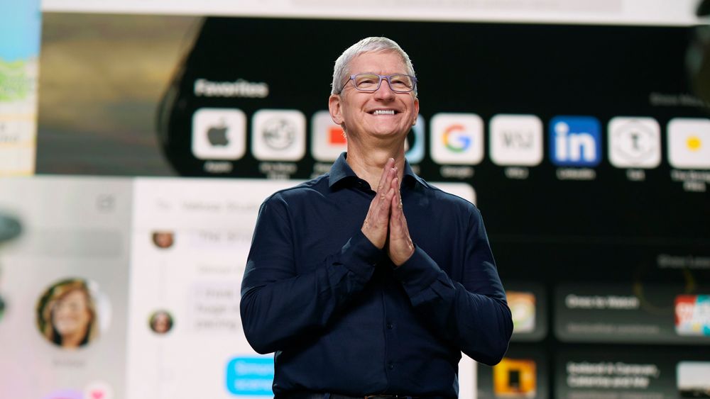 Apple-sjef Tim Cook under sin presentasjon på Apple Worldwide Developers Conference (WWDC). Konferansen ble avholdt som en virtuell konferanse på grunn av korona-smittetiltakene. Illustrasjonsfoto.
