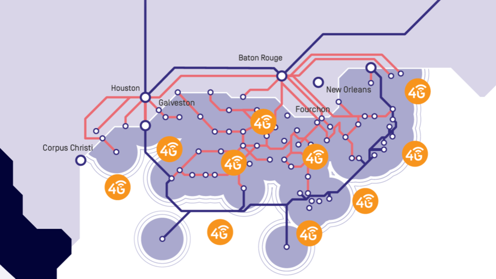 Illustrasjon av det fiberkabelsystemet i Mexicogolfen. Tampnet tar nå over eierskapet til systemet fra olje- og gass-selskapet BP.