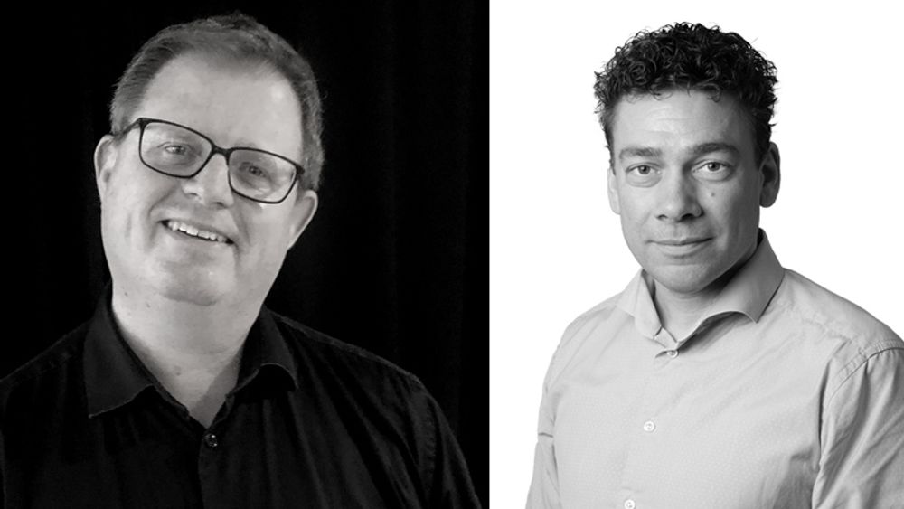 Teknologidirektør Simen Sommerfeldt (til venstre) og sikkerhetsrådgiver Knut Håkon Tolleshaug Mørch i Bouvet.