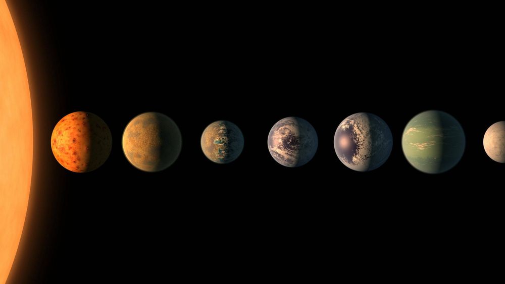 I planetsystemet rundt stjernen Trappist-1, 39 lysår unna, har Tess-teleskopet funnet syv planeter av samme type som Jorden. Tre av dem kretser om stjernen i den beboelige sonen.