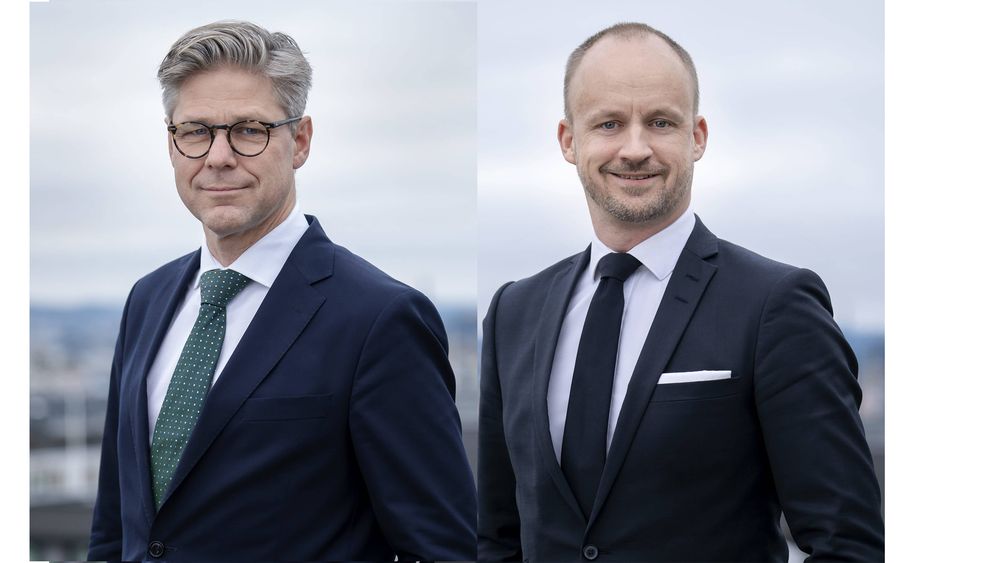 Eivind Grimsø Moe (t.h.), er advokat og partner, mens Petter Enholm er advokat advokatfirmaet Hjort.