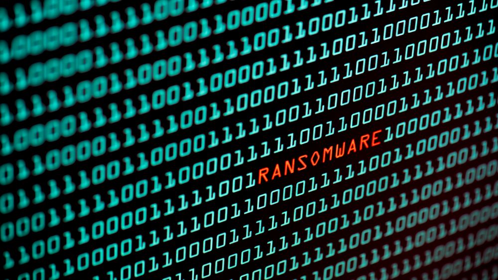 Ransomware or Wannacry text and binary code concept from the desktop computer screen, selective focus, Security Technology concept, Internet Hacker concept