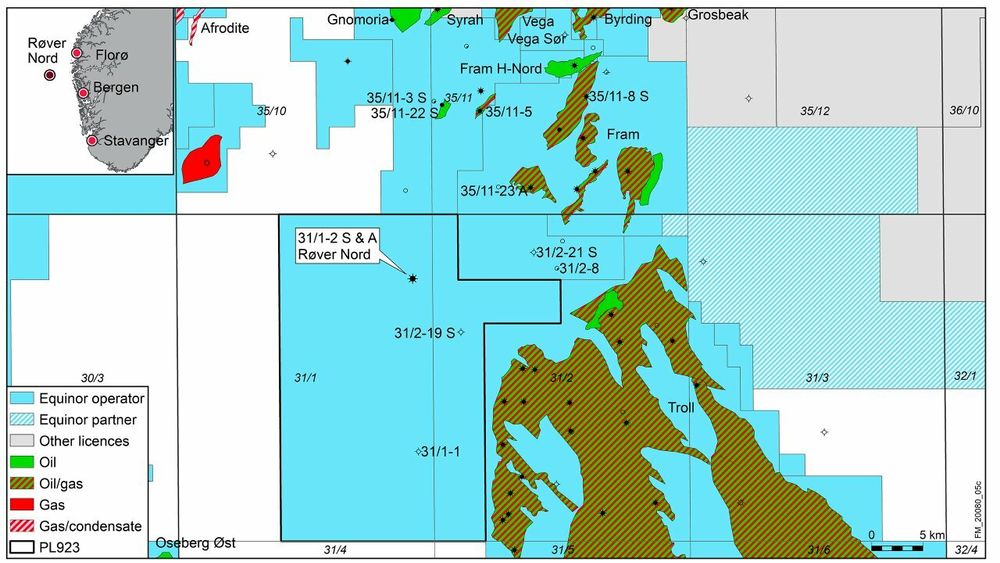 Equinor har gjort årets første oljefunn i Røver Nord-brønnen i Nordsjøen.