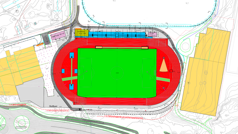 Situasjonsplanen for Atlanten stadion.