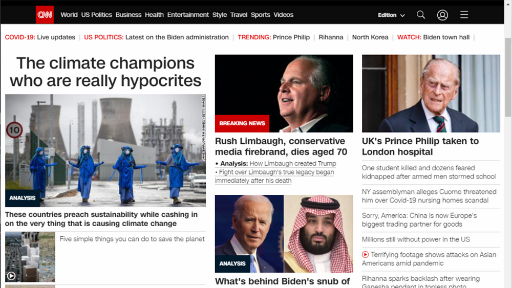 En kritisk artikkel om oljeeksportørene Norge, Kanada og Storbritannia var toppsak hos CNN.com 17. februar.