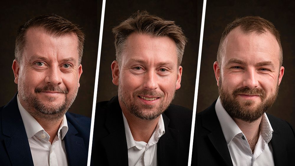 Gründerne fra v. Fred Habberstad, Lars Olav Habberstad og Christian A. Mathiesen.