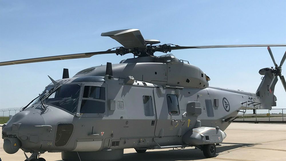 NNWN002, det tolvte norske NH90-helikopteret, på NHI-fabrikken i Nord-Italia.