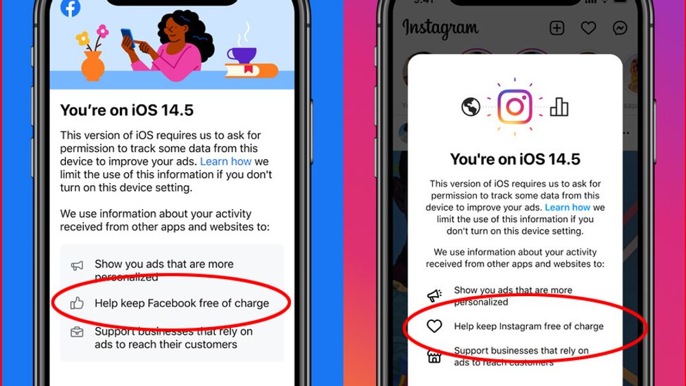 Flere reagerer på antydningene om at gratis tilgang til Facebook og Instagram kan avhenge av at IOS-brukerne tillater at Facebook får spore brukerne på tvers av apper.