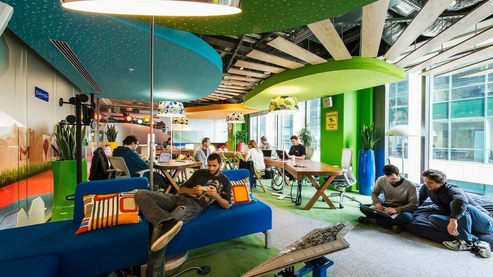 Google har spenstigere kontorer enn mange andre bedrifter, men det er ikke nok til å lokke alle til å bruke dem. Dette er i Dublin. 