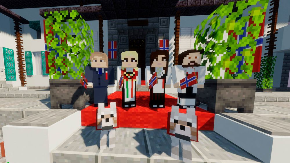Minecraft-serveren Skogliv inviterte til 17. mai-tog mandag. Over 37.000 personer var innom toget der blant andre kronprinsfamilien var til stede digitalt.