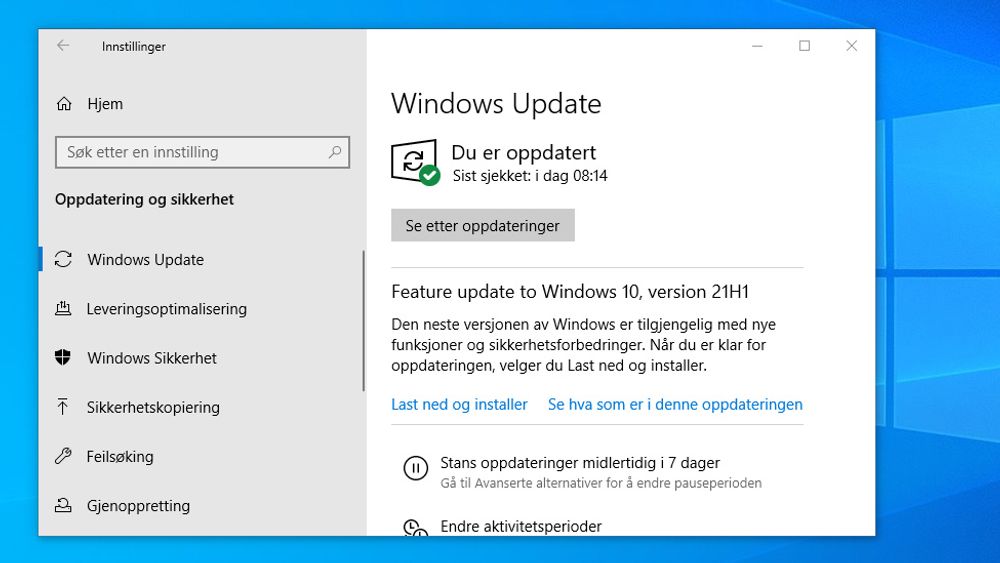 Nå kan Windows 10, versjon 21H1 installeres av mange.
