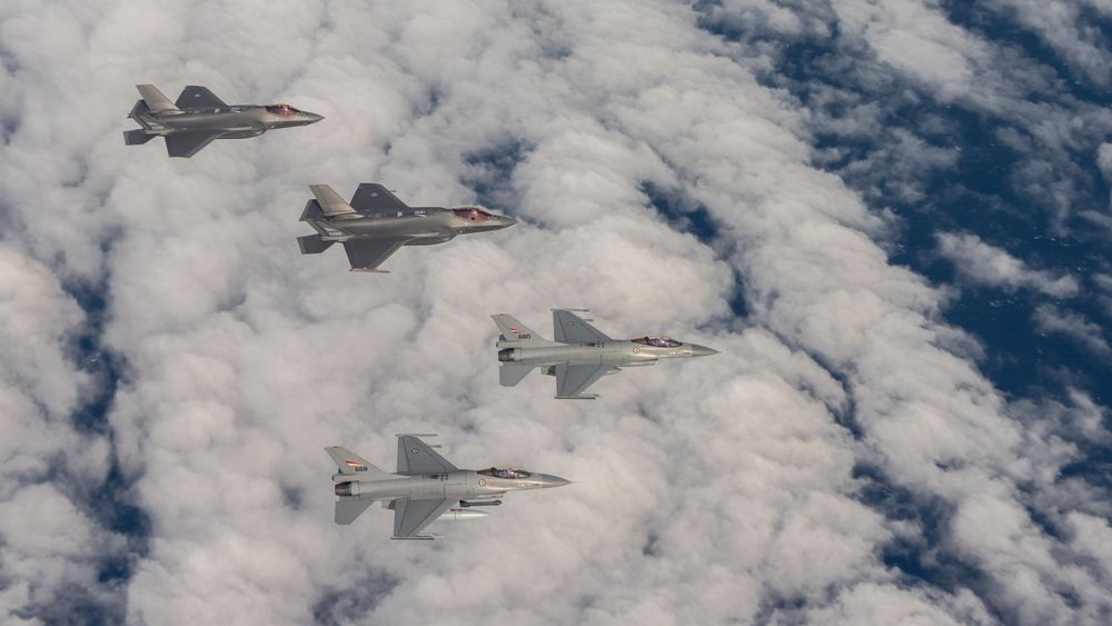 Luftforsvaret deltok med til sammen fem F-16 og fire F-35A under den arktiske CJADC2-øvelsen.
