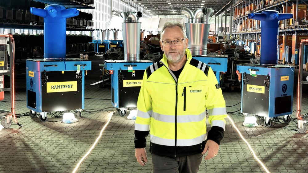 Petter Johnsen leder arbeidet med ombygging av Ramirents varme- og tørkeaggregater, populært kalt koko-verk, fra diesel- til biodieseldrift.