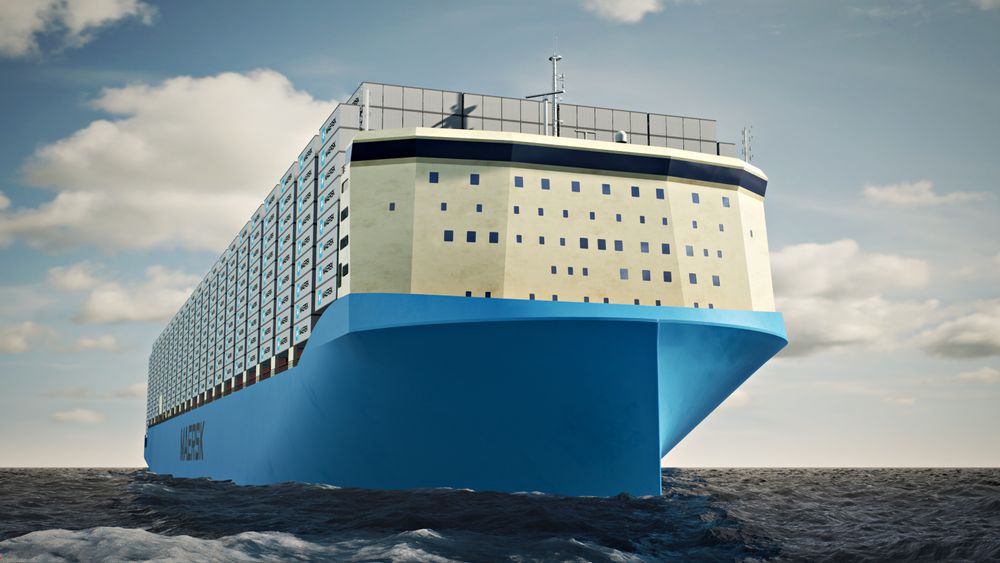 Bro og mannskapsavdeling er plassert forut på de nye containerskipene til Maersk. 