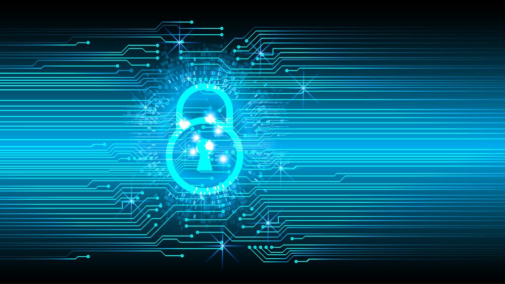Safety concept, Closed Padlock on digital background, abstract cyber future technol ...