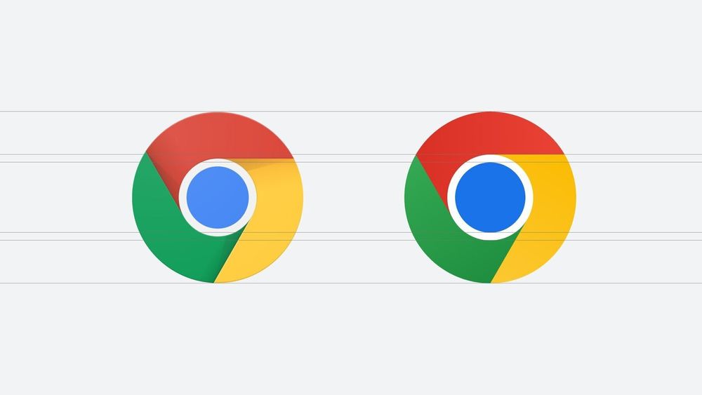 Chrome-logoen har fått et knippe svært subtile oppdateringer. Den til høyre er den nye versjonen.
