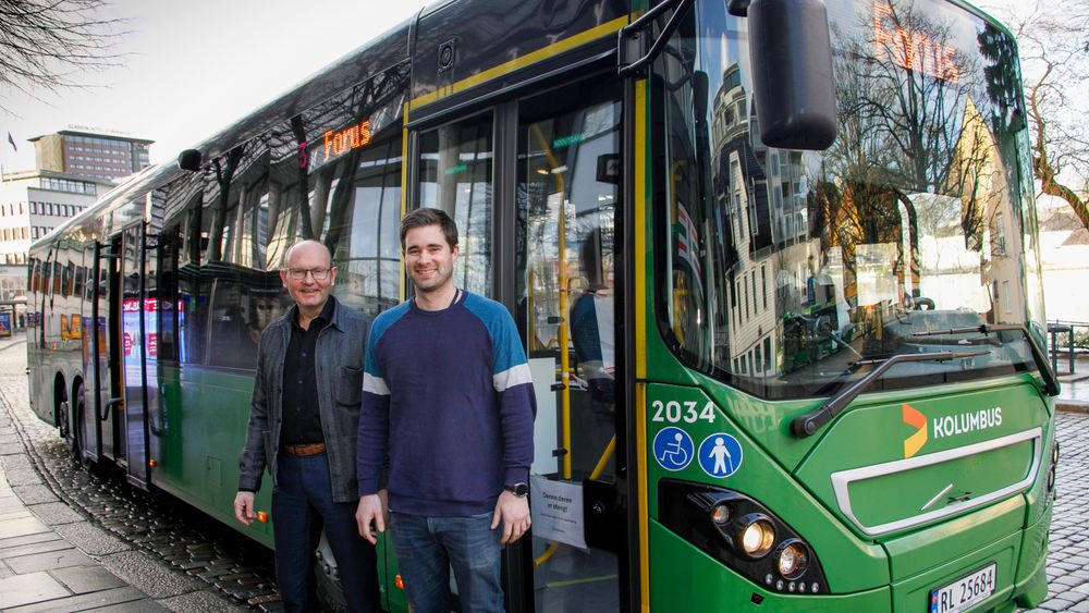 Bussveien blir Nord-Jærens viktigste kollektivtrasé. Bussrute 2 og 3 skal gå hvert 4. minutt styrt av en ATL og ikke rutetabell. – Vi må gi en god reiseopplevelse for å konkurrere med privatbilen, sier Geir Hagen (t.v.), her sammen med Sverre Wendt Slettebø. 