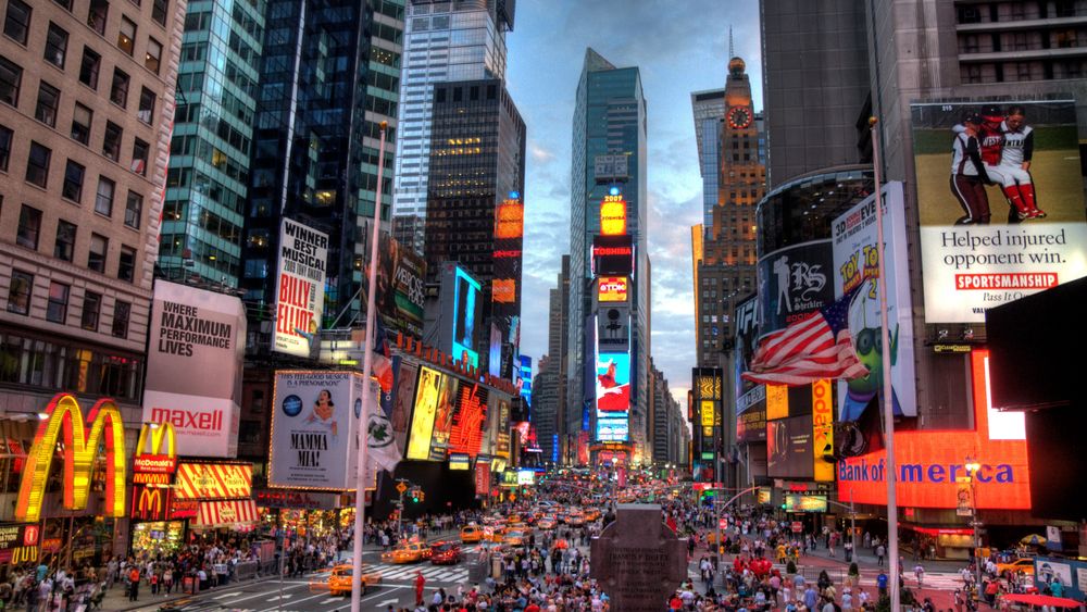 Times Square i New York. Illustrasjonsfoto.