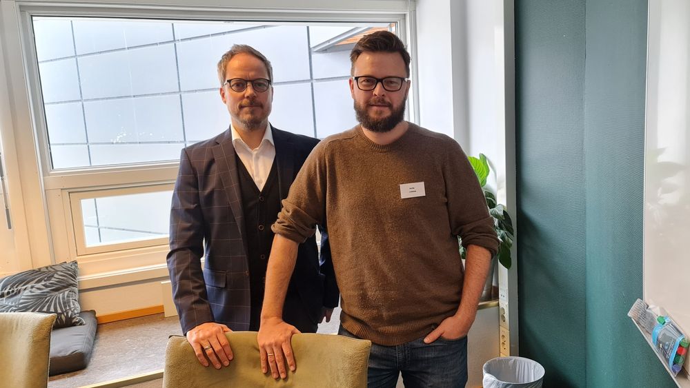 UX Signals sparer Daniel Neegaard (t.v.), Navs leder for produktdesign, for enormt mye tid og er i ferd med å gi Iterates administrerende direktør Rune Larsen en ny oppstarts-spinoff.