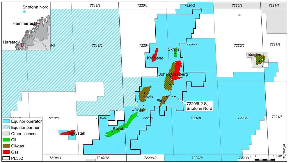 Equinor har funnet olje i Snøfonn Nord-brønnen, som kan bidra med opptil 50 millioner fat til Johan Castberg-feltet. 